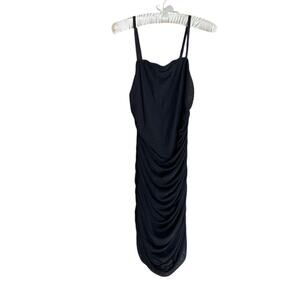 🏷️ SHEIN BAE Black Ruched Bodycon Mini Dress - Size Small 4 NWOT